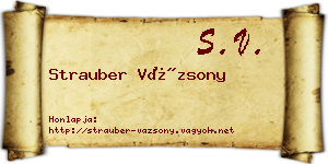 Strauber Vázsony névjegykártya